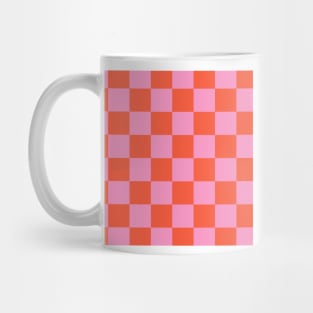 Checked pattern Orange and Pink checkerboard Mug